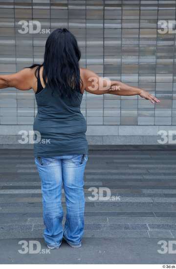 Whole Body Woman T poses White Casual Chubby Standing Street photo references