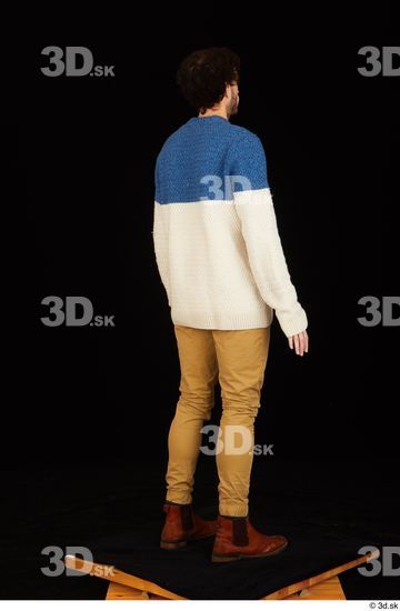 Whole Body Man Shoes Sweater Trousers Slim Standing Studio photo references