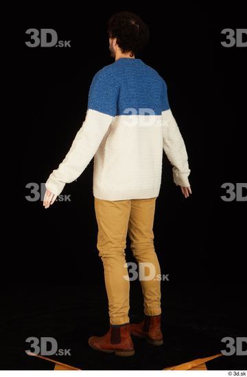 Whole Body Man Shoes Sweater Trousers Slim Standing Studio photo references