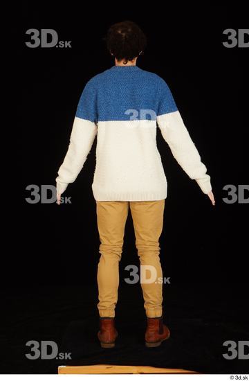 Whole Body Man Shoes Sweater Trousers Slim Standing Studio photo references