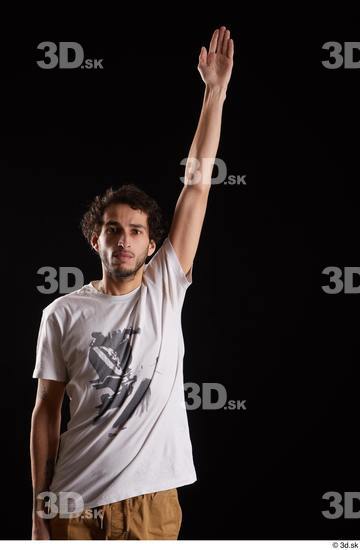 Arm Man White Shirt Slim Studio photo references