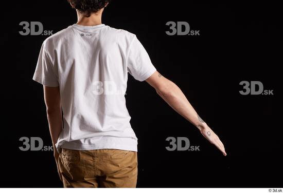 Arm Back Man White Shirt Slim Studio photo references