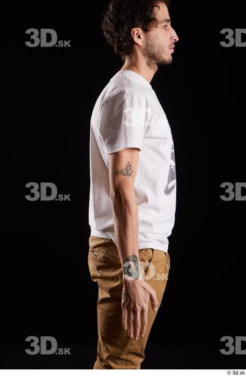 Arm Man White Shirt Slim Studio photo references