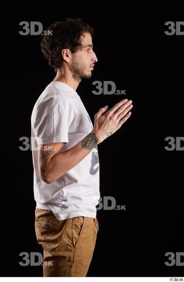 Arm Man White Shirt Slim Studio photo references