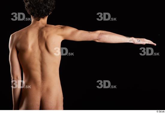 Arm Back Man White Nude Slim Studio photo references