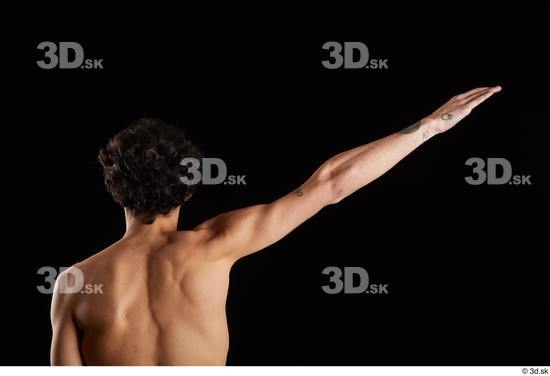 Arm Back Man White Nude Slim Studio photo references