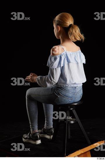 Woman White Slim Female Studio Poses