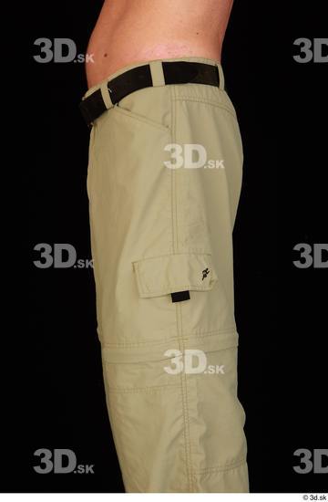 Thigh Man White Casual Belt Trousers Average Studio photo references