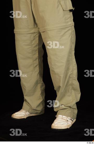 Calf Man White Casual Trousers Average Studio photo references