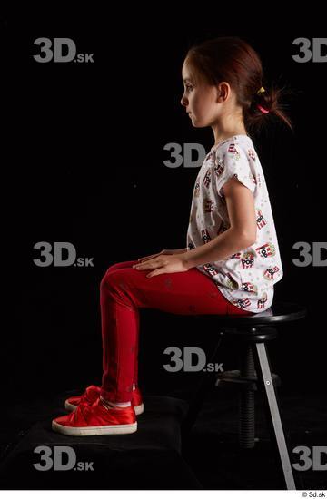 Whole Body Woman White Shoes Shirt T shirt Trousers Slim Sitting Leggings Studio photo references