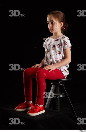 Whole Body Woman White Shoes Shirt T shirt Trousers Slim Sitting Leggings Studio photo references