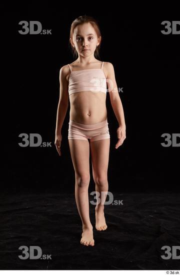 Whole Body Woman White Underwear Slim Walking Studio photo references
