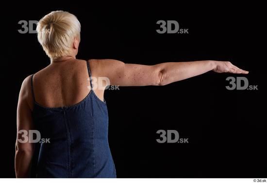 Arm Back Woman White Jeans Dress Chubby Studio photo references