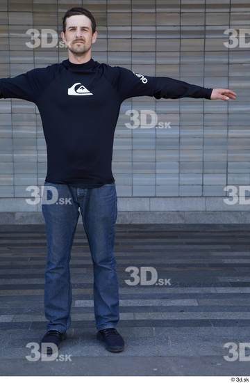 Whole Body Man T poses White Casual Slim Standing Street photo references