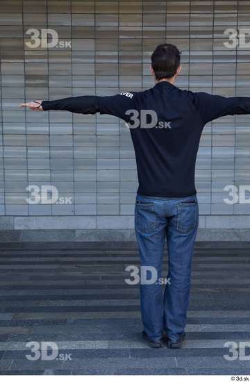 Whole Body Man T poses White Casual Slim Standing Street photo references