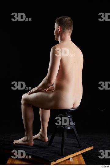 Whole Body Man White Nude Average Sitting Studio photo references