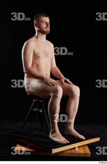 Whole Body Man White Nude Average Sitting Studio photo references