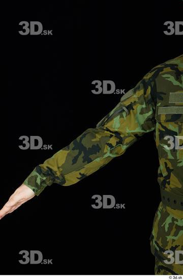 Arm Upper Body Man White Army Belt Jacket Average Studio photo references