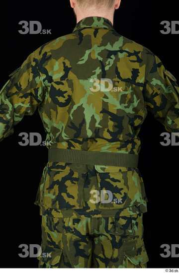 Upper Body Man White Army Belt Jacket Average Studio photo references