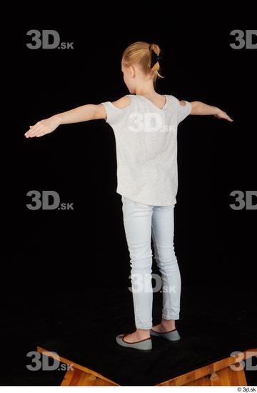 Whole Body Woman Shoes Shirt Jeans Slim Standing Studio photo references