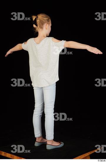 Whole Body Woman Shoes Shirt Jeans Slim Standing Studio photo references