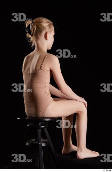 Whole Body Woman Underwear Slim Sitting Studio photo references