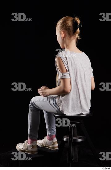 Whole Body Woman Slim Sitting Studio photo references