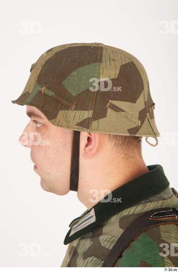 Head Man White Army Uniform Helmet Average Clothes photo references