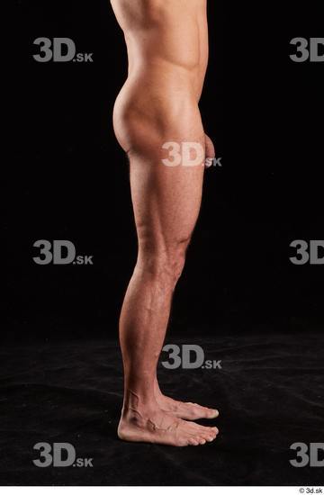 Leg Man White Nude Muscular Studio photo references