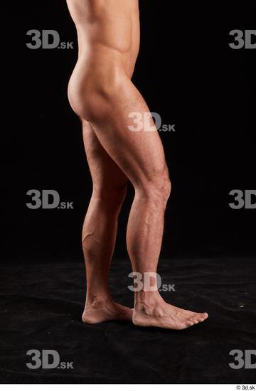 Leg Man White Nude Muscular Studio photo references