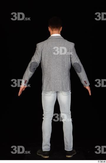 Whole Body Man White Shoes Shirt Jeans Jacket Muscular Standing Studio photo references