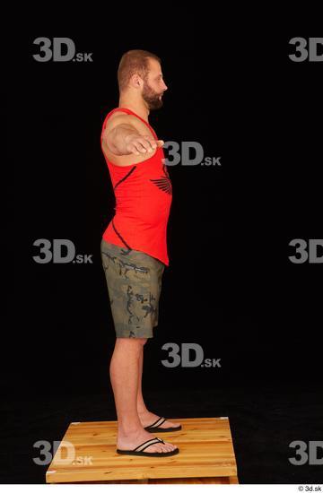 Whole Body Man T poses White Shorts Muscular Standing Top Studio photo references