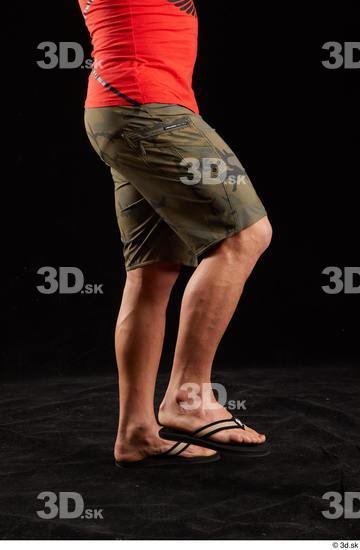 Leg Man White Shorts Muscular Studio photo references