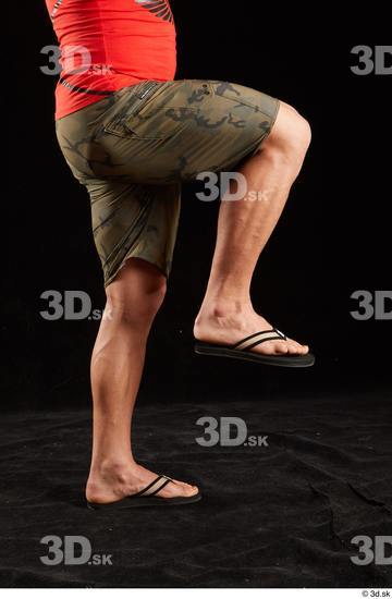 Leg Man White Shorts Muscular Studio photo references