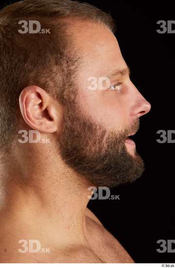 Head Man White Muscular Bearded Studio photo references