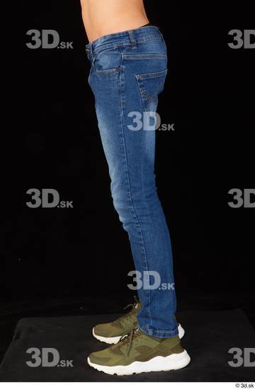 Leg Man White Casual Jeans Slim Studio photo references