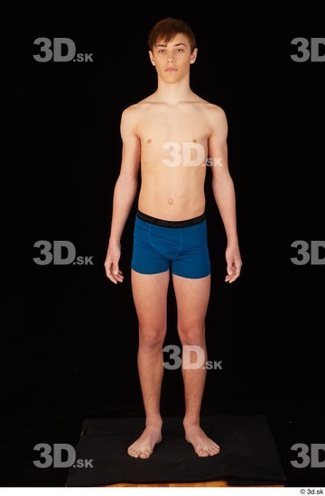 Whole Body Man White Underwear Slim Standing Studio photo references