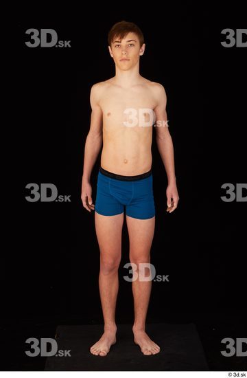 Whole Body Man White Underwear Slim Standing Studio photo references