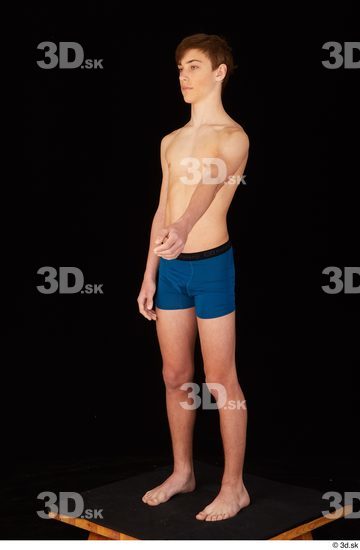 Whole Body Man White Underwear Slim Standing Studio photo references