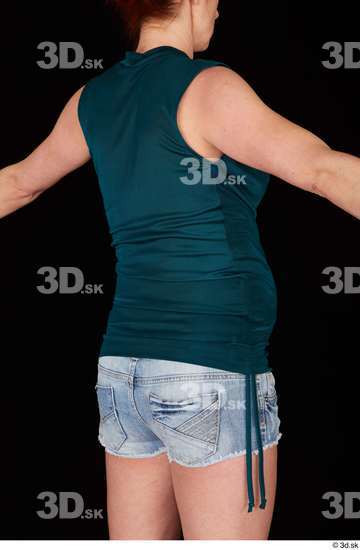 Upper Body Woman White Casual Jeans Pregnant Studio photo references