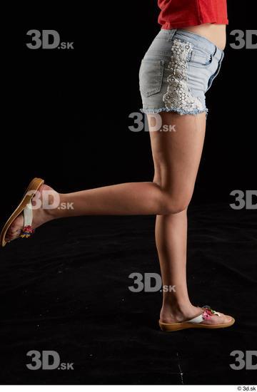 Calf Woman White Jeans Shorts Average Studio photo references