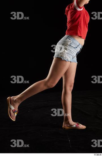 Leg Woman White Jeans Shorts Average Studio photo references