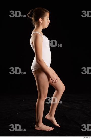 Whole Body Woman White Underwear Average Walking Studio photo references