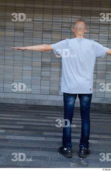 Whole Body Man T poses White Casual Slim Standing Street photo references