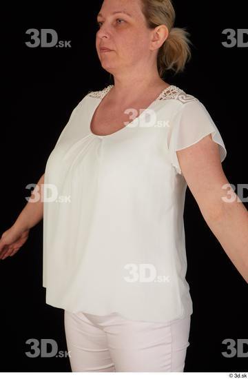 Upper Body Woman White Chubby Top Studio photo references