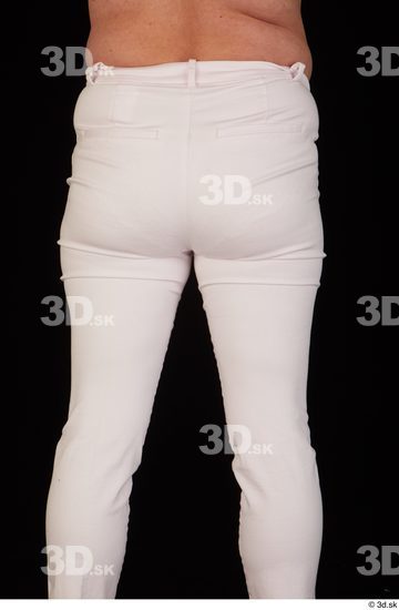 Hips Woman White Pants Chubby Studio photo references