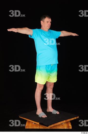 Whole Body Man T poses Shirt Shorts Chubby Standing Studio photo references
