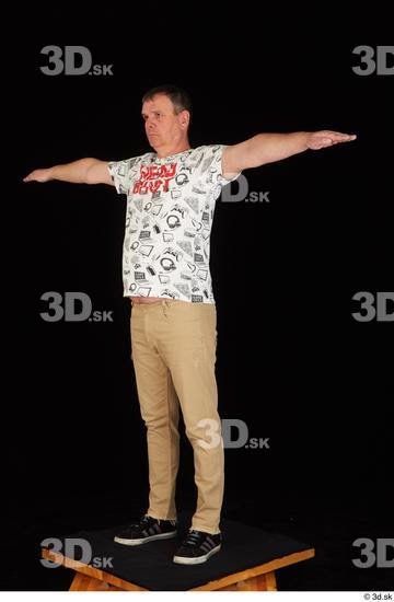 Whole Body Man T poses Shirt Trousers Chubby Standing Studio photo references