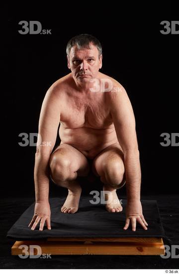 Whole Body Man White Nude Chubby Kneeling Studio photo references