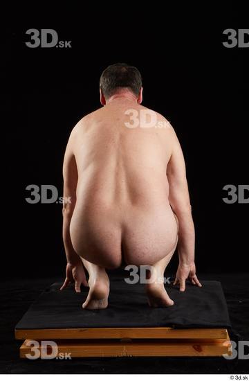 Whole Body Man White Nude Chubby Kneeling Studio photo references